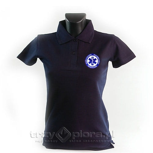 koszulka damska polo ratownika z logo PRM Państwowego Ratownictwa Medycznego TrzyPióra.pl