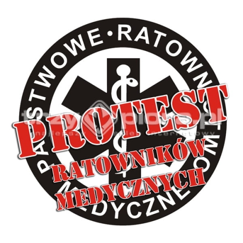naklejka PROTEST RATOWNIKÓW 46cm