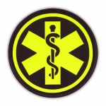 Emblemat YELLOW FLUO ESKULAP Rzep 8,5 cm