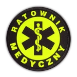 Emblemat YELLOW FLUO Ratownik Medyczny Rzep 8,5 cm