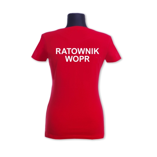 damska_koszulka_RATOWNIK WOPR_logo_czerwona tył.jpg