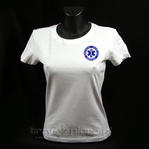 koszulka damska ratownika z logo PRM Państwowe Ratownictwo Medyczne - Trzy Pióra