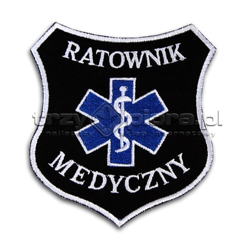 Emblemat Ratownik Medyczny tarcza czarna