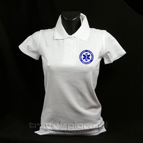 koszulka damska polo ratownika z logo PRM Państwowego Ratownictwa Medycznego TrzyPióra.pl