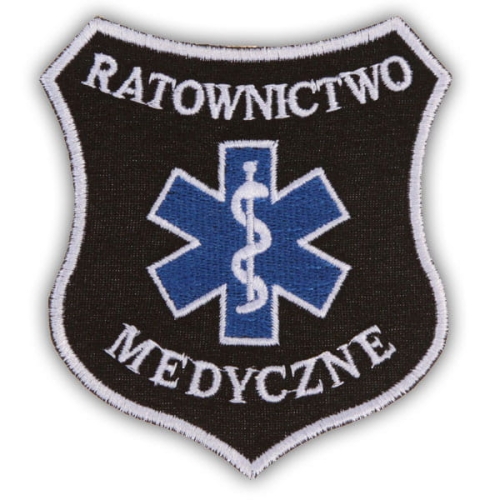 Emblemat RATOWNICTWO MEDYCZNE tarcza czarna