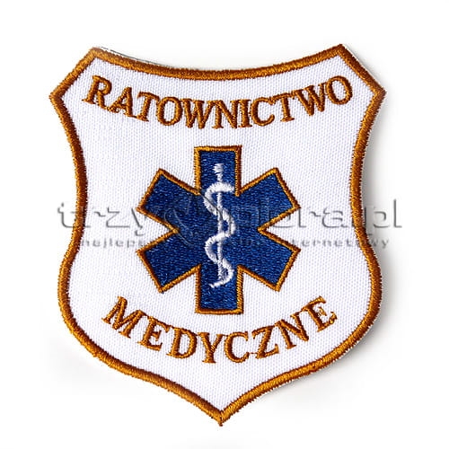 Emblemat Ratownictwo Medyczne tarcza stare złoto