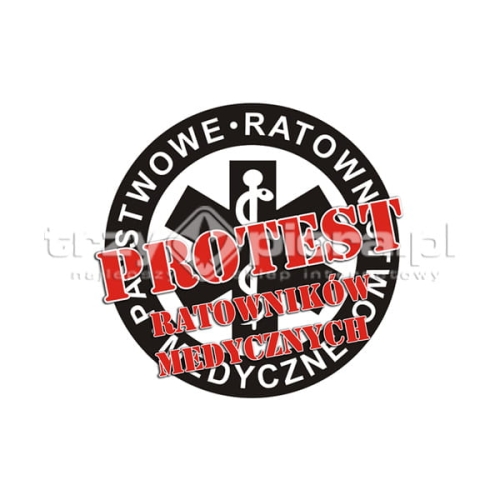 naklejka PROTEST RATOWNIKÓW 30 cm