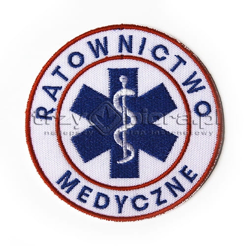 Emblemat Ratownictwo Medyczne koło białe